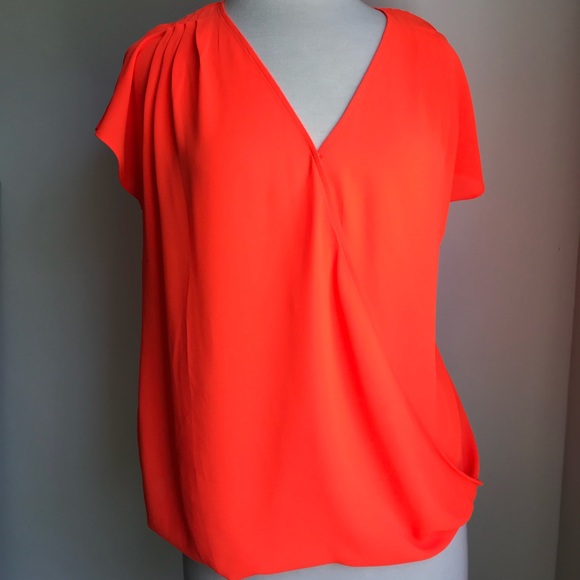 Banana Republic Tops - Banana Republic orange short sleeve blouse.